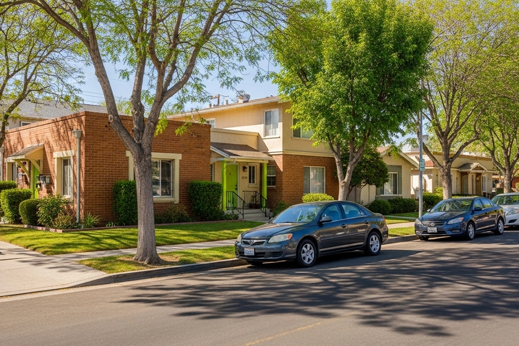 Glendale neighborhood with small multifamily buildings representing investor opportunities.