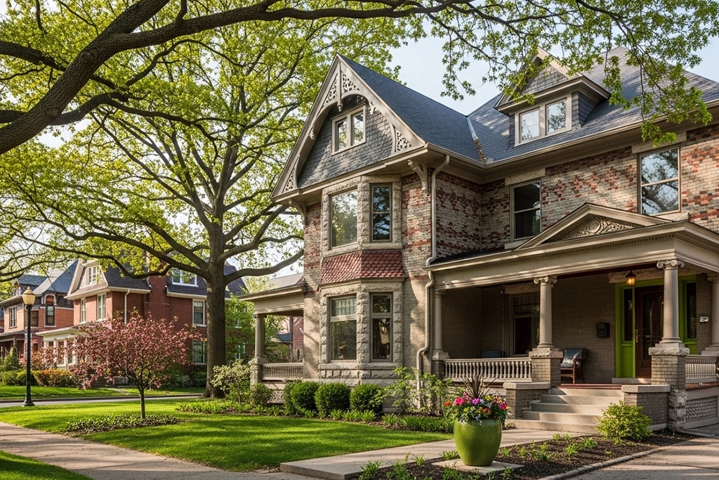 Story Hill-style older Milwaukee home exterior in warm daylight representing renovation potential.