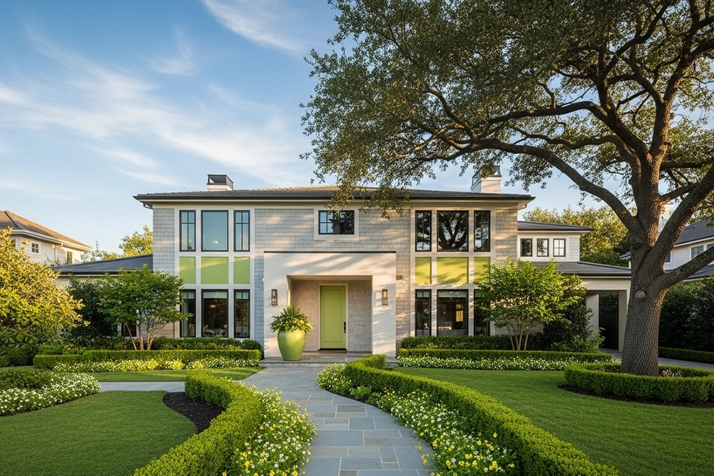 Whitefish Bay home exterior in warm daylight representing a premium lakefront-adjacent market.